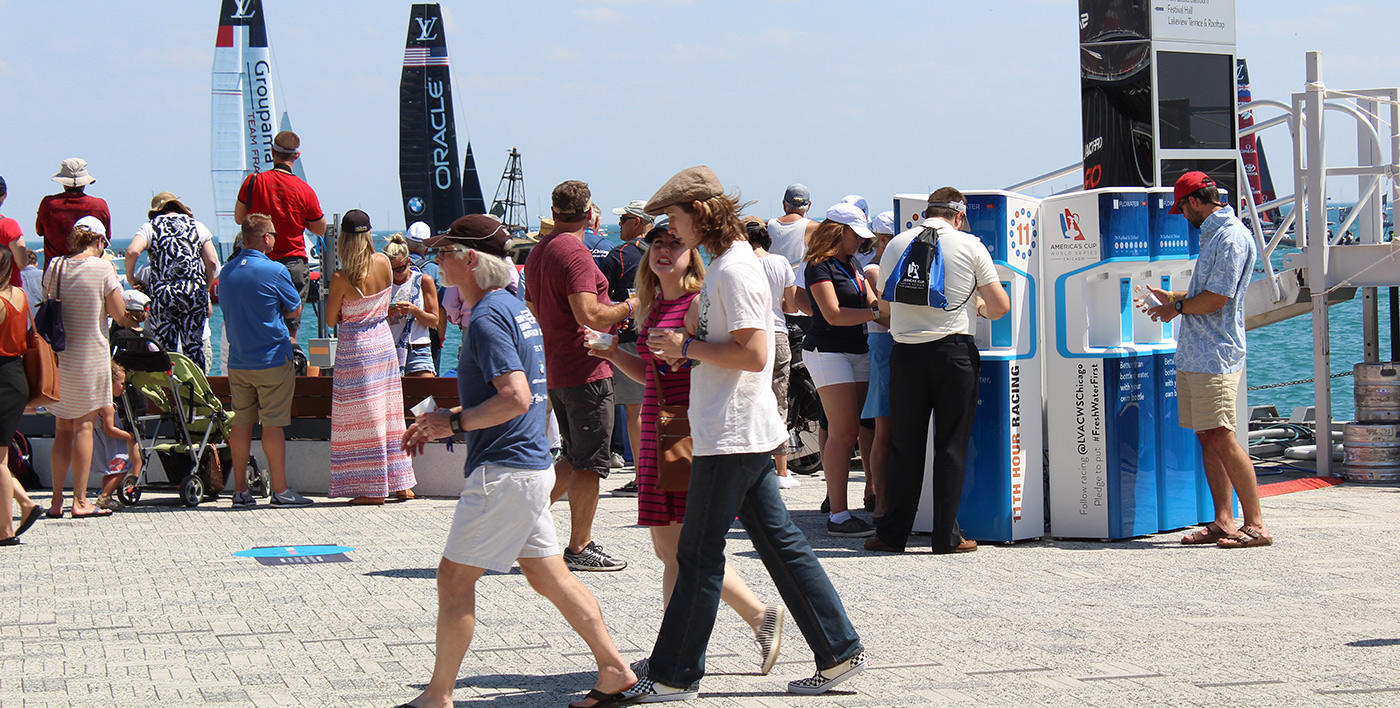 flowater at an event on the beach