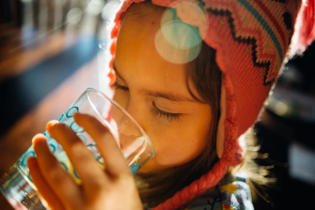 child with water