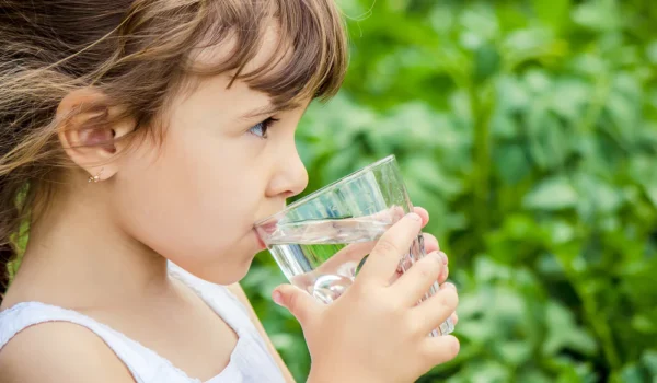 child with water