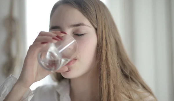 woman drinking water