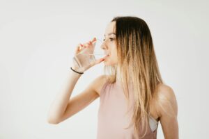 woman drinking water