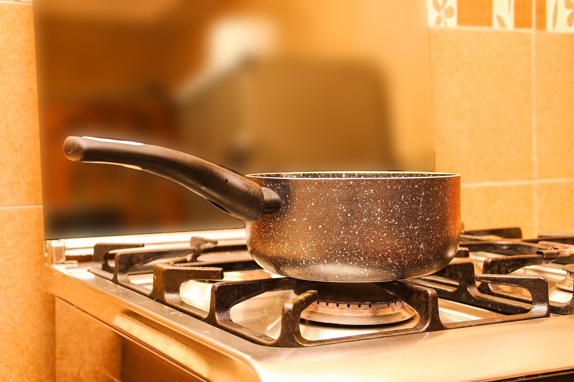 pan of boiling water