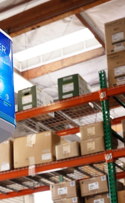 Flowater refill station inside a warehouse