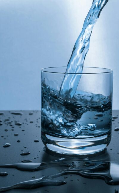 drinking water being poured into cup