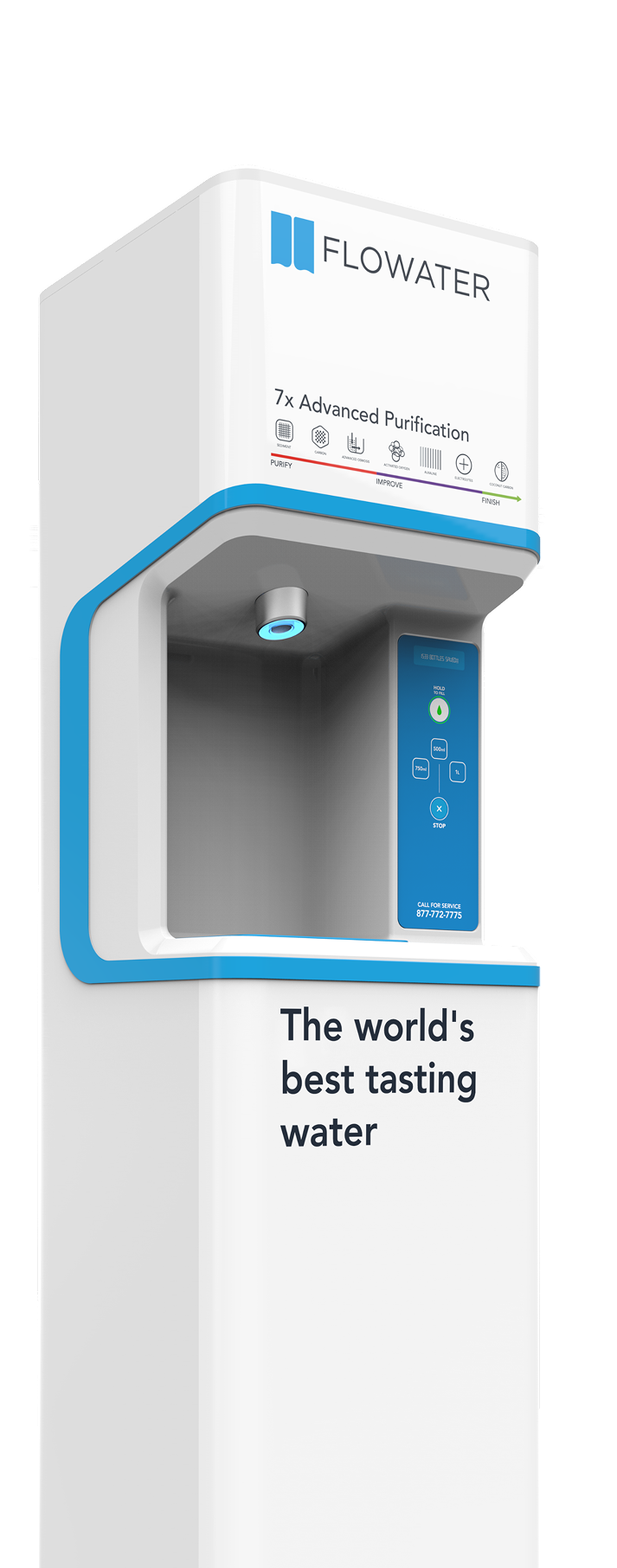 flowater refill station white, angled right