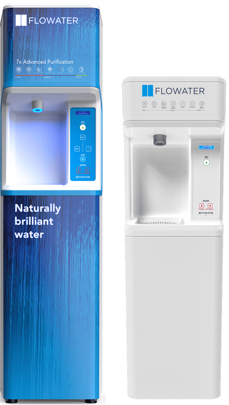 flowater classic and flowater essential refill station side by side