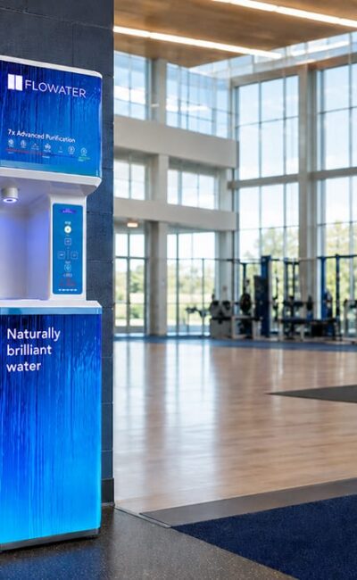 flowater refill station in a college athletic department