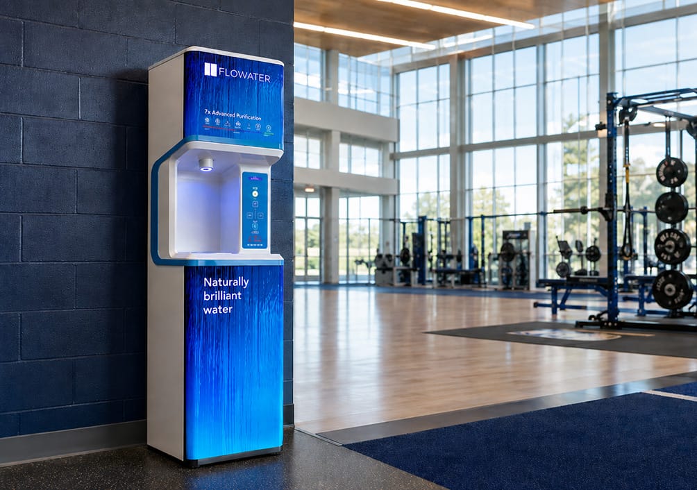 flowater refill station in a college athletic department