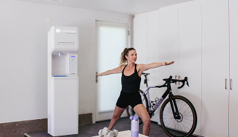home gym with refill station