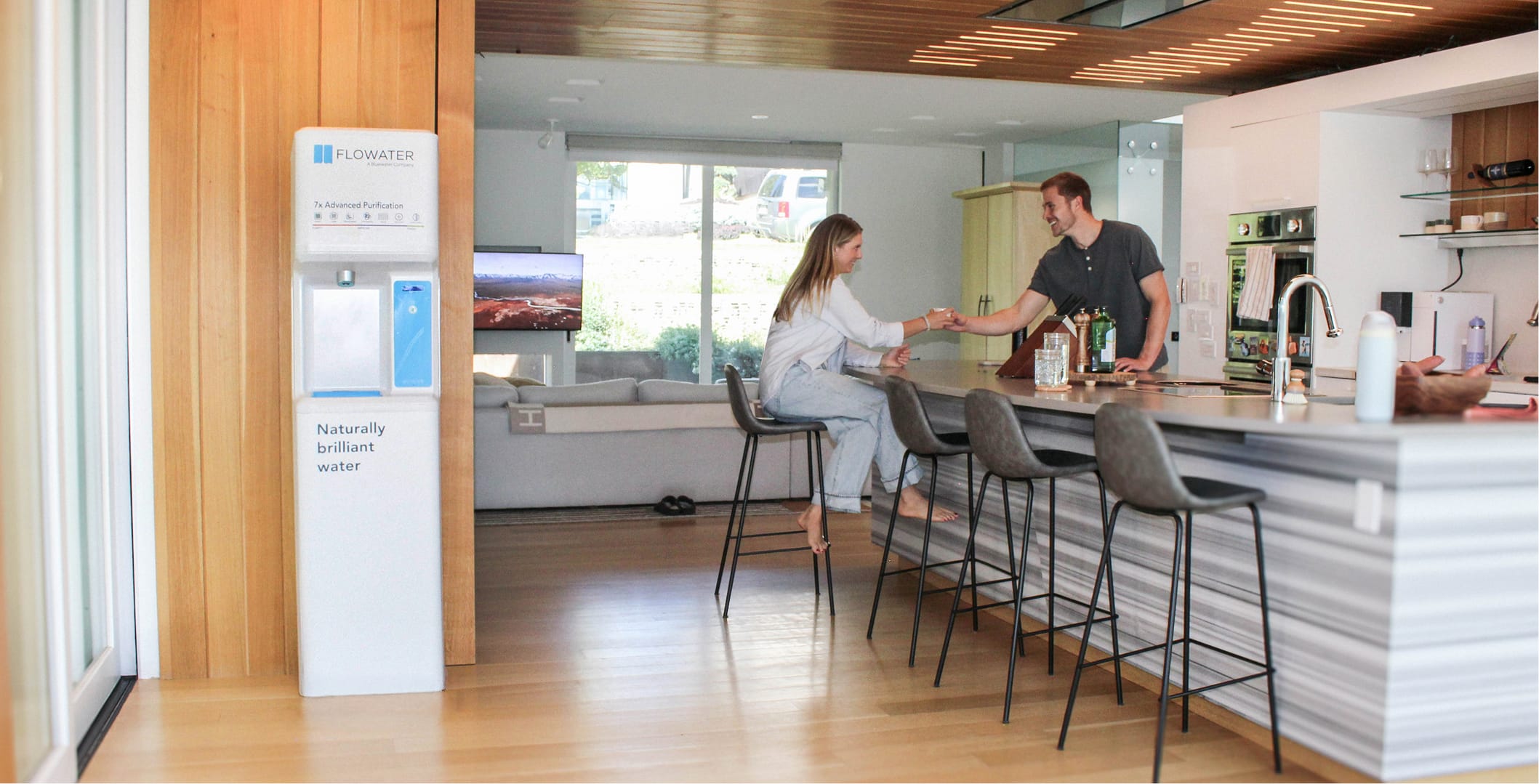 white FloWater refill station in home